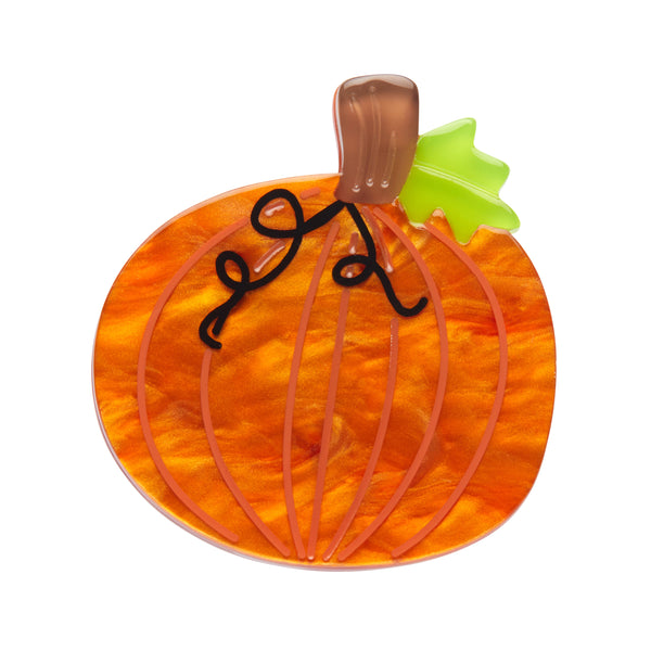 "Midnight Magic Pumpkin" layered resin mini brooch
