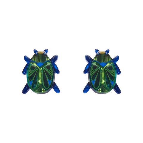 Jocelyn Proust Collaboration Collection "Luck of the Beetle" layered resin post earrings