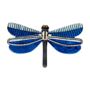 Jocelyn Proust Collaboration Collection "Sapphire Sky Dancer" layered resin dragonfly brooch