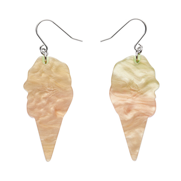 Che Bello! Collection “La Dolce Vita Gelato” layered resin dangle earrings, showing reverse view