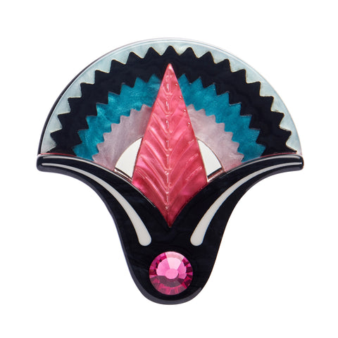 Untamed Elegance Collection "Whispers of the Nile" Art Deco inspired layered resin brooch