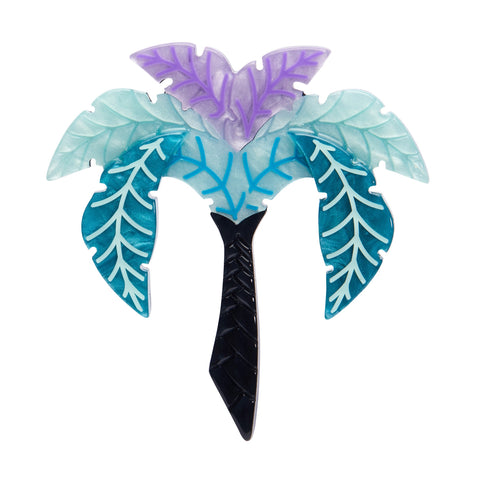 Untamed Elegance Collection "Oasis of Opulence" Art Deco inspired layered resin palm tree brooch