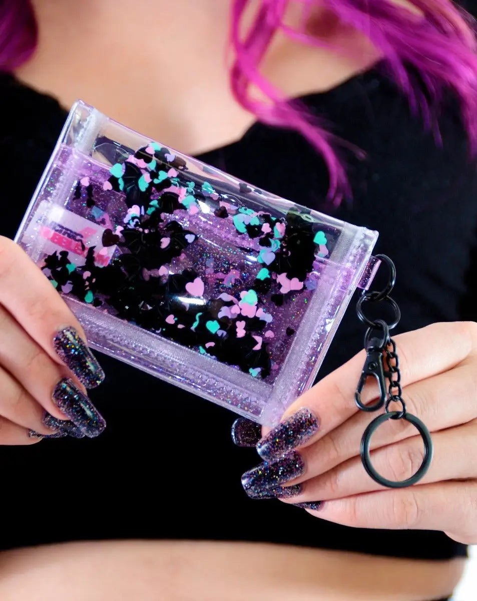 Clear glitter wallet deals