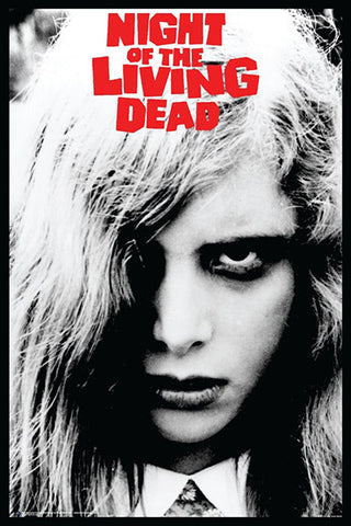 Vertical poster featuring portraying the iconic zombie girl from George Romero's 1968 horror movie classic, Night of the Living Dead