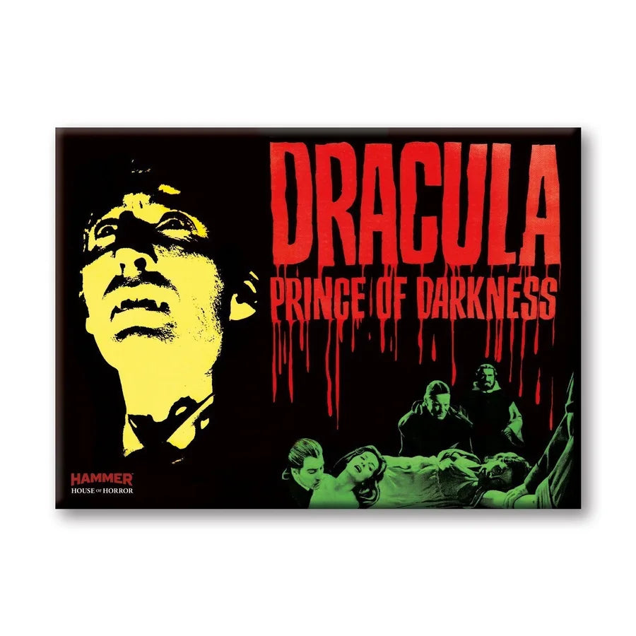 A rectangular magnet with Art from the 1958 Hammer Horror classic movie Dracula: Prince Of Darkness