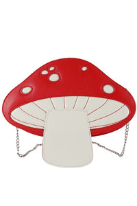 Red & white toadstool mushroom shaped novelty faux leather novelty purse