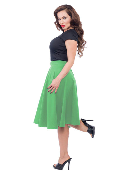 Thrills Skirt by Steady Clothing in vibrant Summer Green shown on Model 