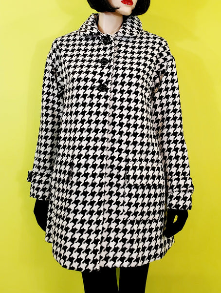 Milo Houndstooth Coat by Hell Bunny - Size 2X