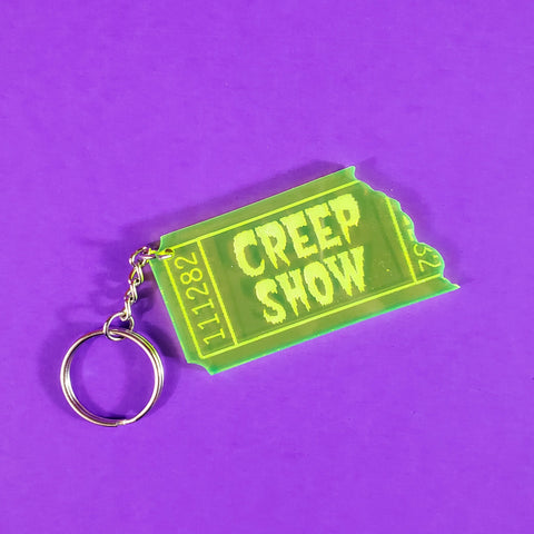Creepshow Ticket Keychain in Green
