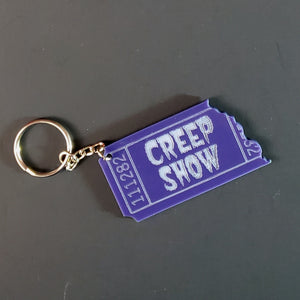Creepshow Ticket Keychain in Purple