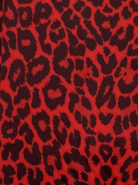 Leopard Print Tights - Red