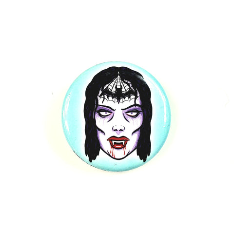 Vampyre Girl Button by Retro-a-Go-Go