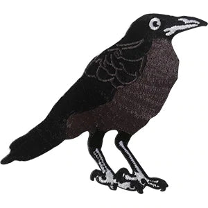 Embroidered crow patch