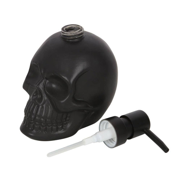 Black satin finish ceramic Skull Soap Dispenser