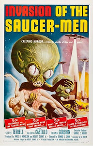 1957 sci-fi movie Invasion of the Saucer Men 24" x 36" illustrated color poster