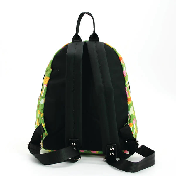 Back view of the backpack to show the padding on the straps