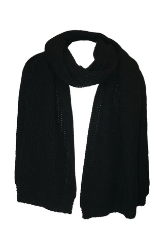 15" x 80" black chunky knit scarf