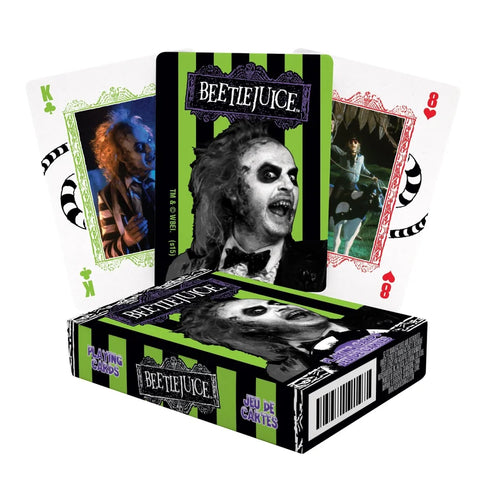A deck of playing cards themed around Tim Burton’s classic 1988 film ﻿Beetlejuice﻿!