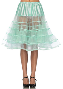 26" length fluffy layered tulle crinoline petticoat in mint green