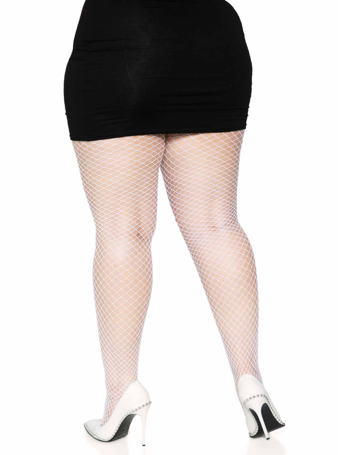 White plus size fishnets deals