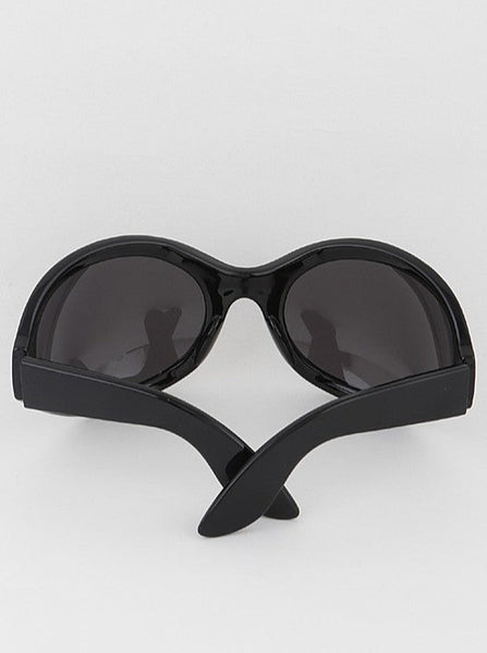 The curved arms of the sunglasses 