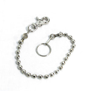 12” stainless steel ball chain style wallet chain with claw clasp