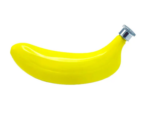 Stainless steel yellow banana-shaped flask
