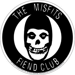 Misfits Fiend Club classic black and white 4" round vinyl sticker