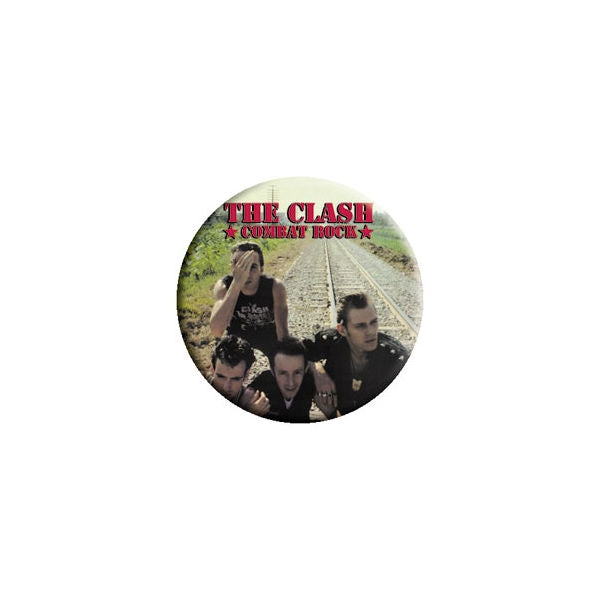 The Clash 1982 album Combat Rock cover photo on 1.25" round metal pinback button