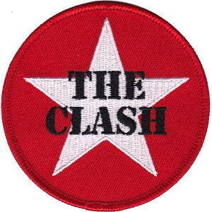 red, white, black Clash star logo 3" round embroidered patch