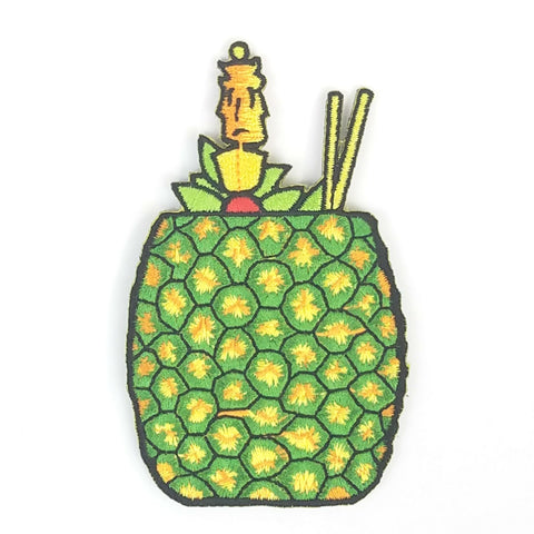 Embroidered pineapple tropical Tiki cocktail patch