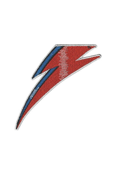 David Bowie Aladdin Sane lightning bolt 5" metallic red, white, and blue embroidered patch