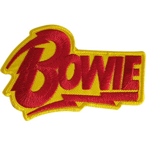 10" x 7" David Bowie Lightning Bolt Logo yellow red back patch