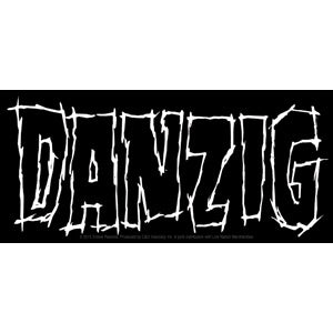 Black with white Danzig script logo 6" x 2.75" sticker