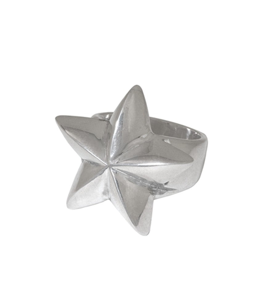 sterling silver nautical star shaped ring