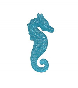 glitter infused translucent turquoise colored Seahorse Retrolite resin pin brooch