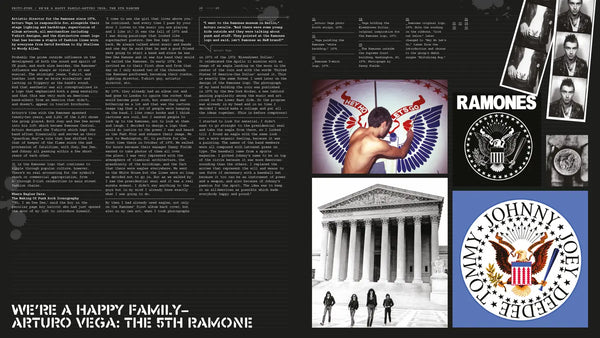 Excerpt from The Art of Punk book by Russ Bestley, Alex Ogg and Zoë Howe about the art of The Ramones and Arturo Vega
