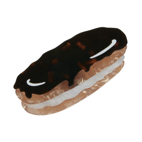Paris Holiday Collection "Éclair Au Chocolat" layered resin brooch
