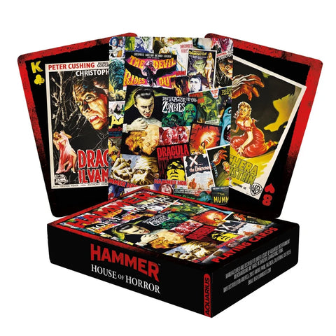 A deck of cards featuring posters from English horror movies of the 50s to 70s 