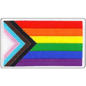 LGBT Pride six color rainbow striped flag embroidered patch with the addition of five color chevron stripe section