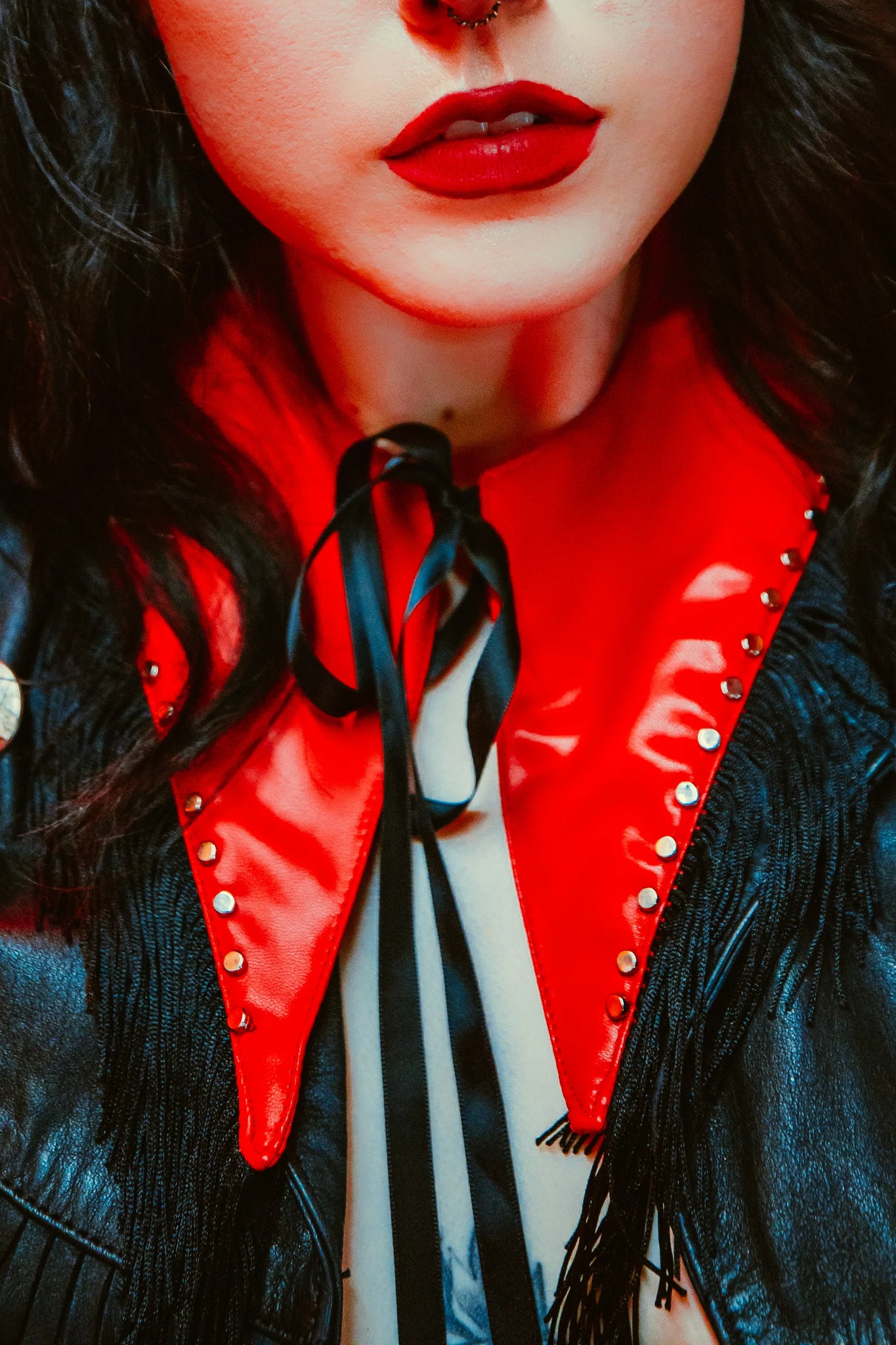 “With The Band” Collar in Red by Lively Ghosts