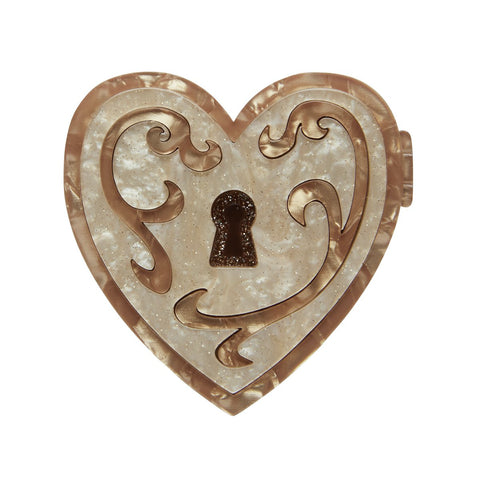 Paris Holiday Collection "Heart of Caché" layered resin brooch