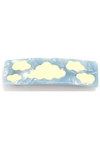 marbled texture blue sky with white clouds acrylic resin barrette