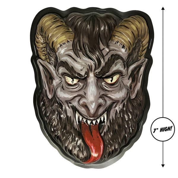 retro-style Cruddy Christmas "Krampus" the Chrismas Devil 7" tall ready-to-hang Vac-tastic plastic decor mask