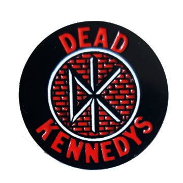 Dead Kennedys brick logo white and red enameled black metal clutch back lapel pin