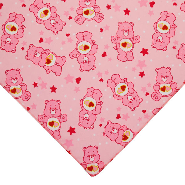 27" square semi-sheer Care Bears Collection "Love-a-Lot Bear" allover print scarf