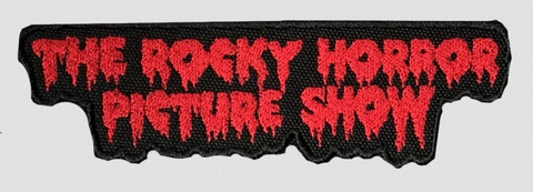 Rocky Horror Picture Show logo red embroidery on black canvas patch