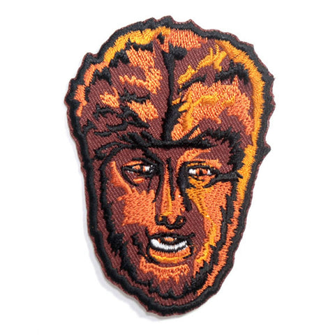 Wolfman face embroidered patch