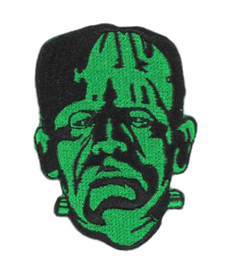 image_17242Black & green embroidered patch depicting Boris Karloff in his iconic role as the monster from the classic 1931 movie, Frankenstein