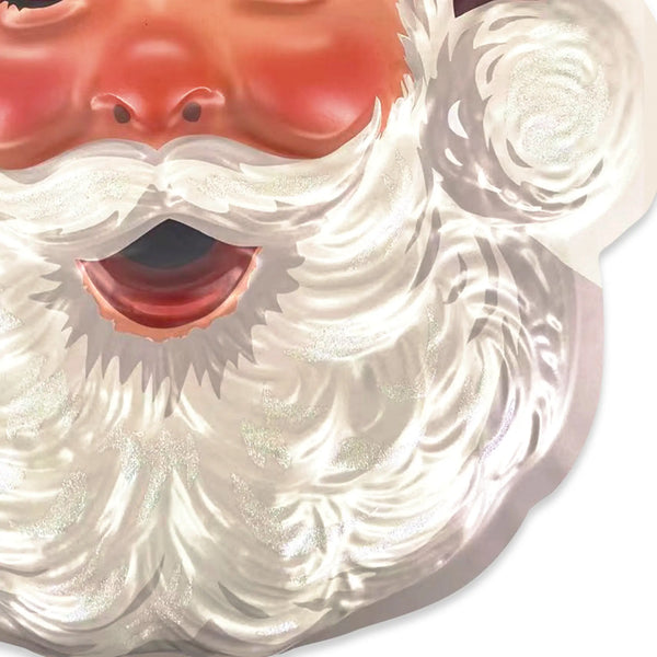 Hollydaze winking expression "Classic Santa" vacu-form plastic wall decor, shown close up detail